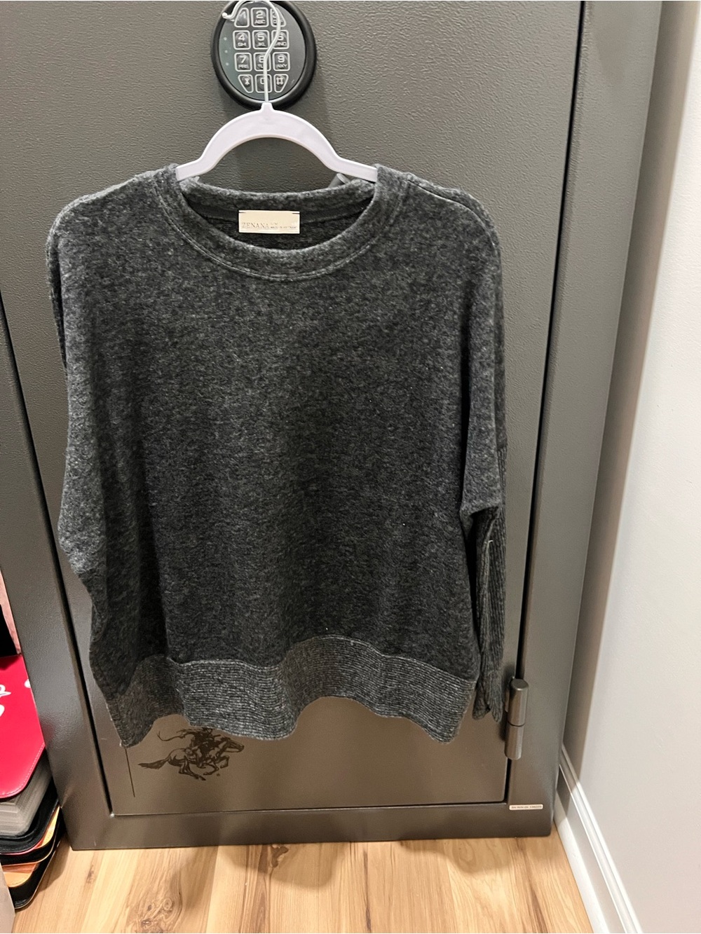 Zenana Outfitters Dark Charcoal Crew Neck Sweater